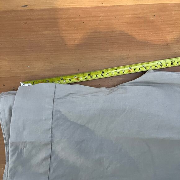 Morning Lady Women's Straight Leg Beige Linen Blend Zip Up Pants Size 6 - Picture 5 of 7